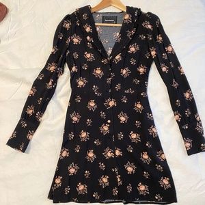 Reformation Button Front Mini Dress